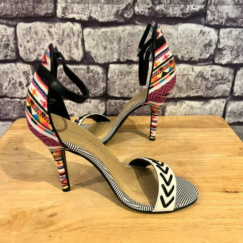 Chinese Laundry Multicolored Open Toe High Heels Size 8.5